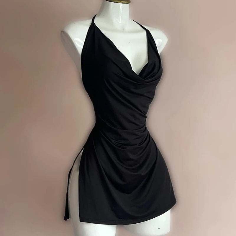 Vestido Sensual com Decote V e Costas Abertas