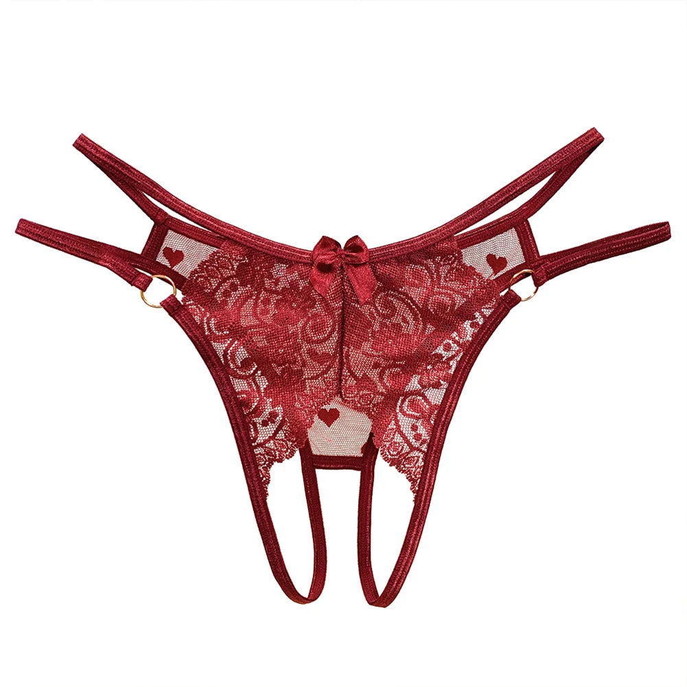 Tanga Feminina em Renda com Abertura Total