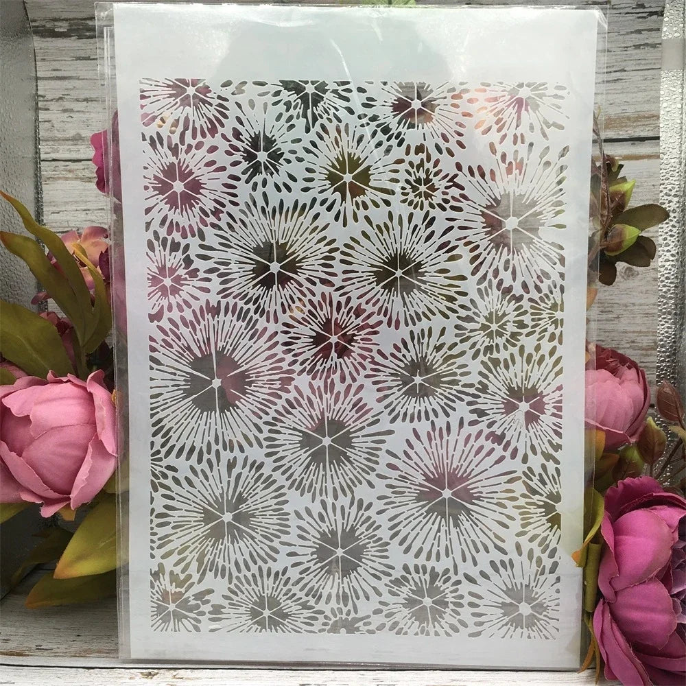 Estêncil Ramo de Rosas para Scrapbook, Journaling e Pintura Decorativa