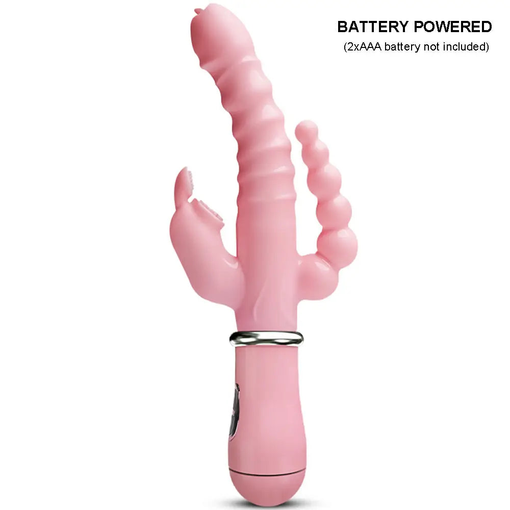 Vibrador 3 em 1 Potente com Função Rabbit e Estímulo Duplo