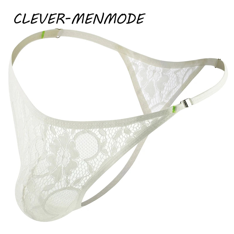 Tanga Masculina em Renda com Fivelas Laterais