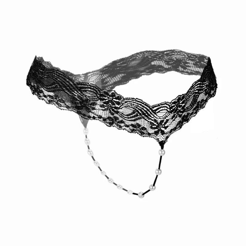 Calcinha Feminina em Renda com Pérolas