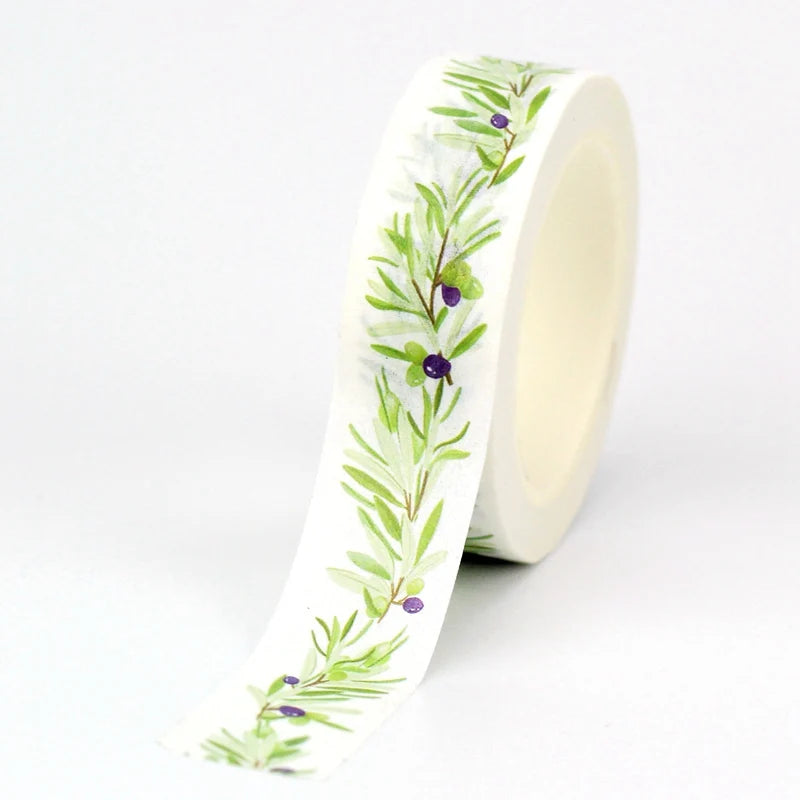 Fita Washi Floral com Flores e Folhas Coloridas para Scrapbook, Journaling e DIY — 10 m