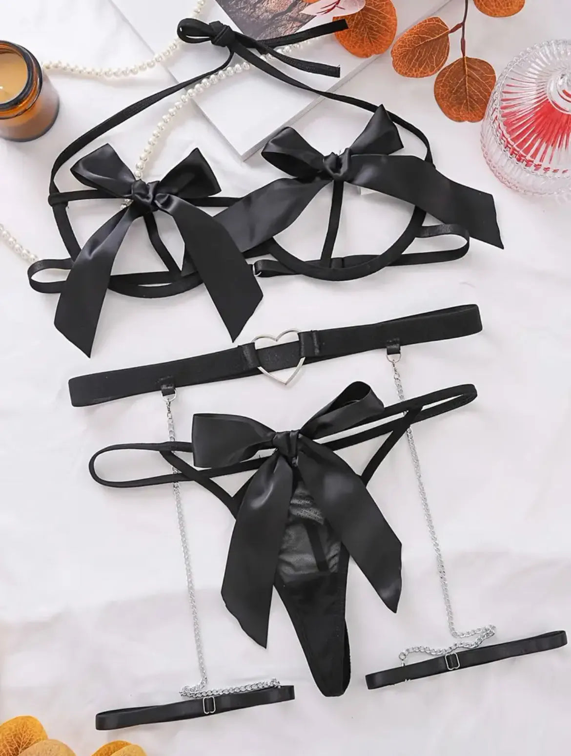 Conjunto de Lingerie Feminina em Renda