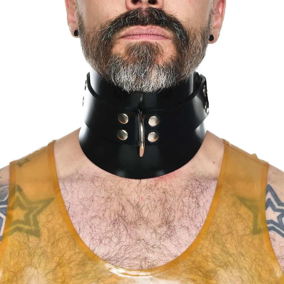 Choker Unissex em Couro Sintético com Argola D-Ring