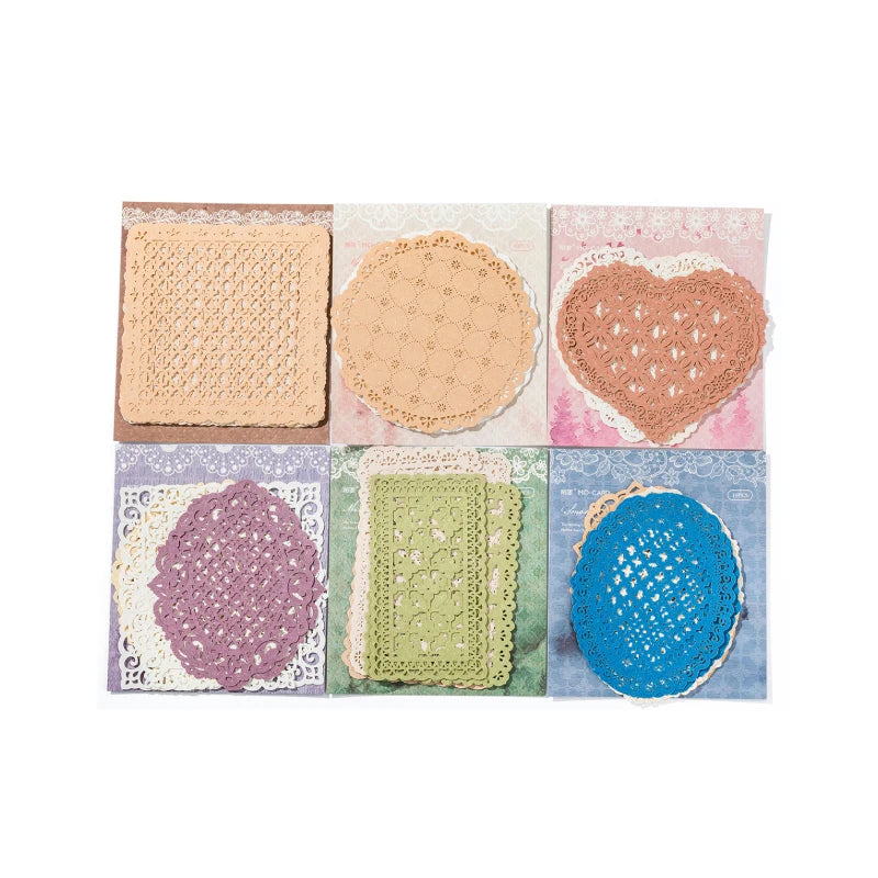 Papel Rendado Vazado para Scrapbook, Planner e Junk Journal DIY 10pcs