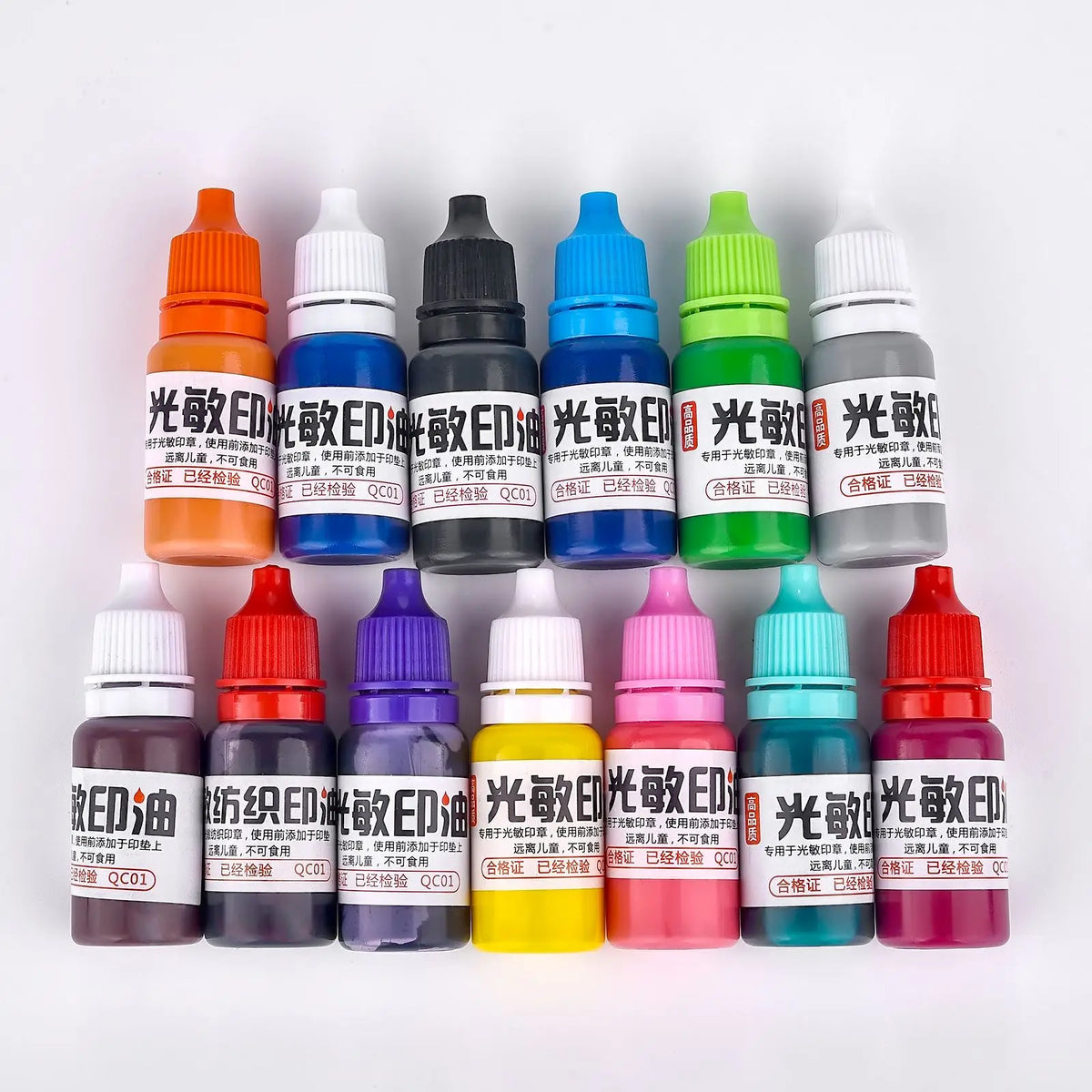 Tinta para Carimbo 10ml para Tecido, Madeira, Metal, Papel e Plástico – Refil Colorido para Artesanato DIY