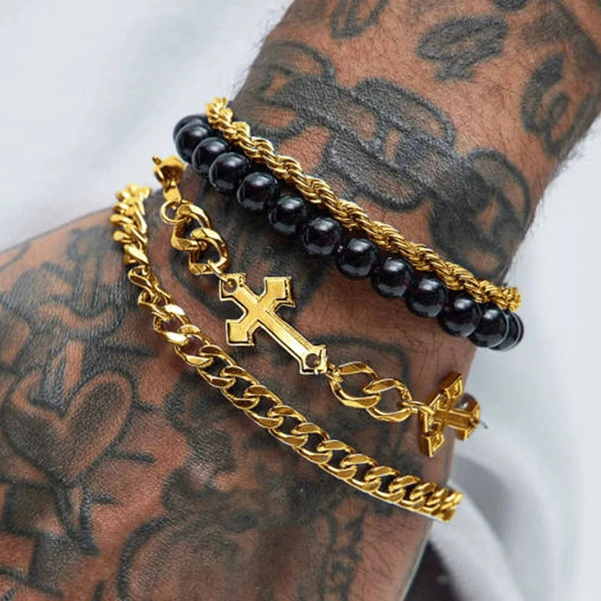 Conjunto de Pulseiras Femininas em Aço