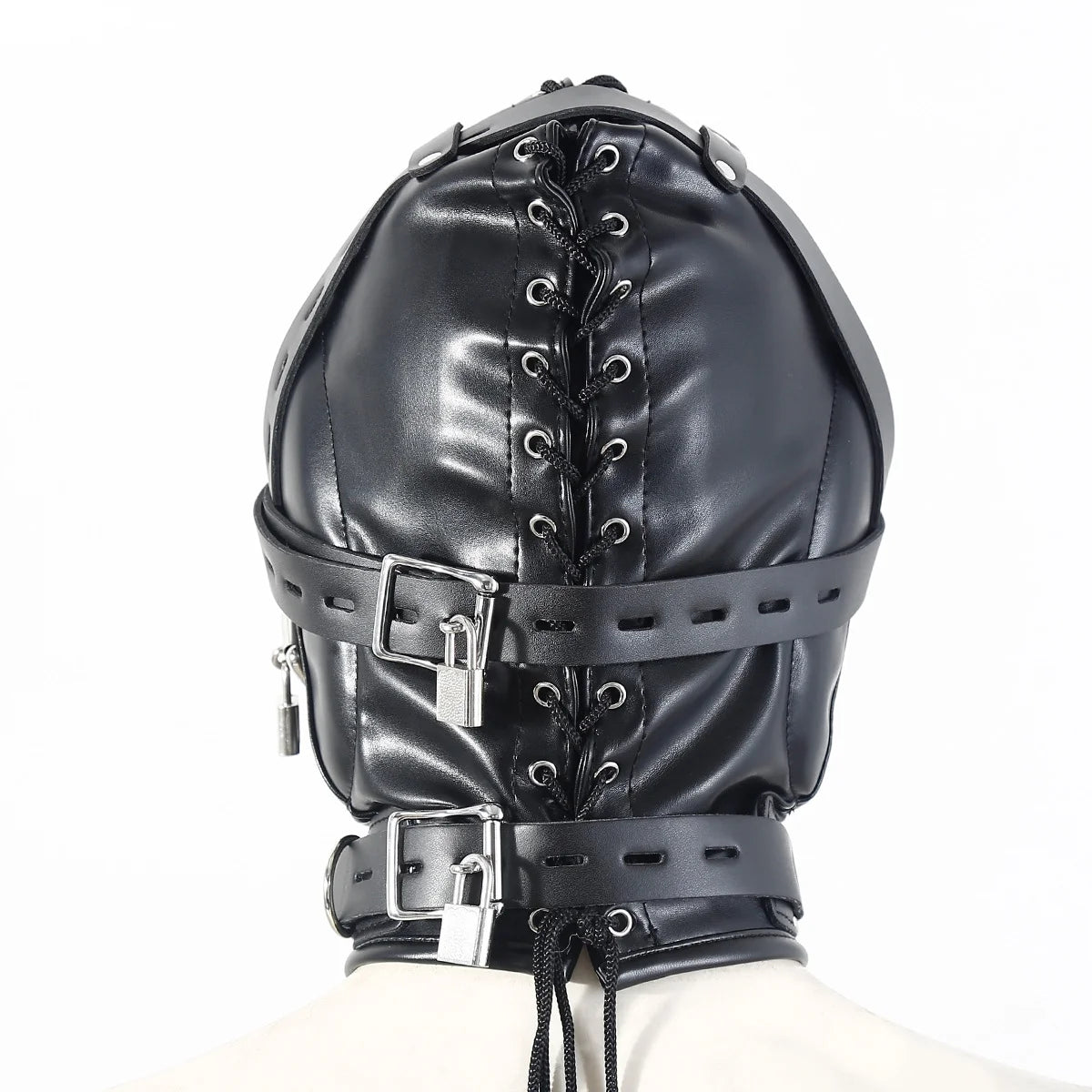 Máscara Hood Fetiche Full Face em Couro