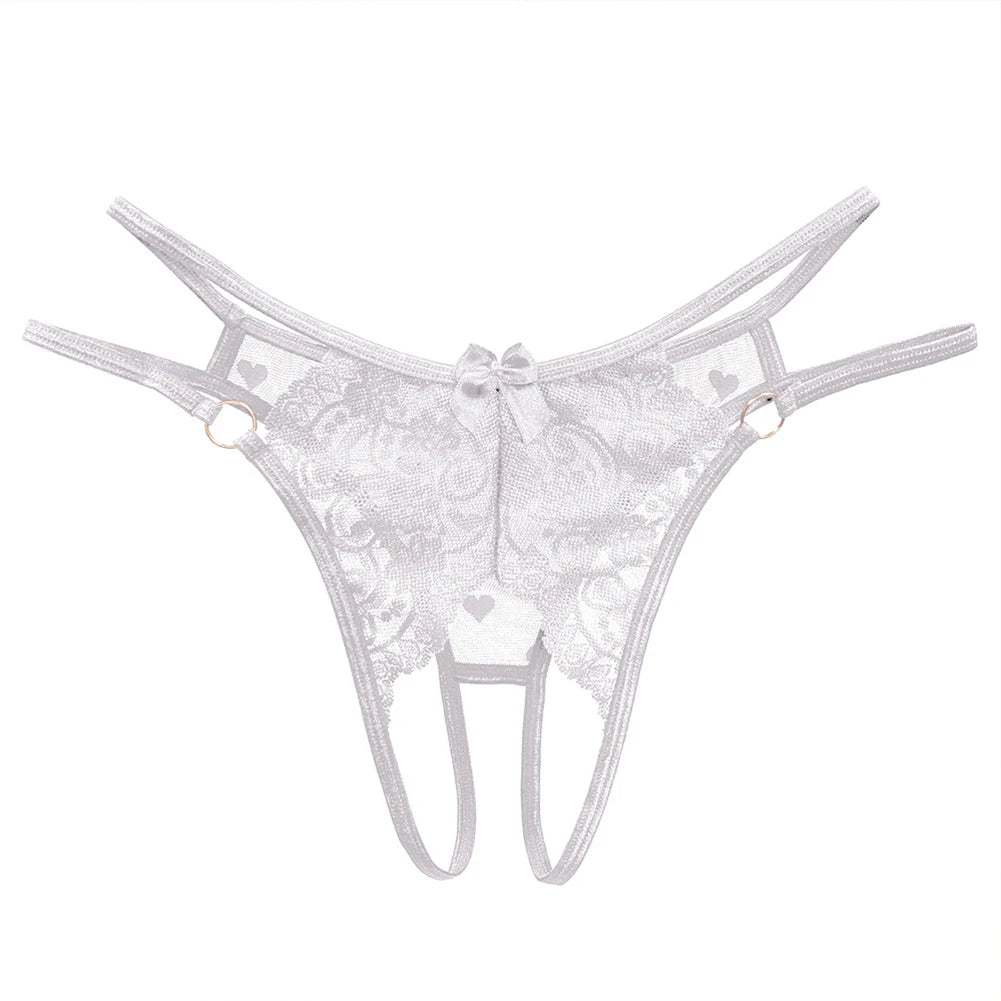Tanga Feminina em Renda com Abertura Total