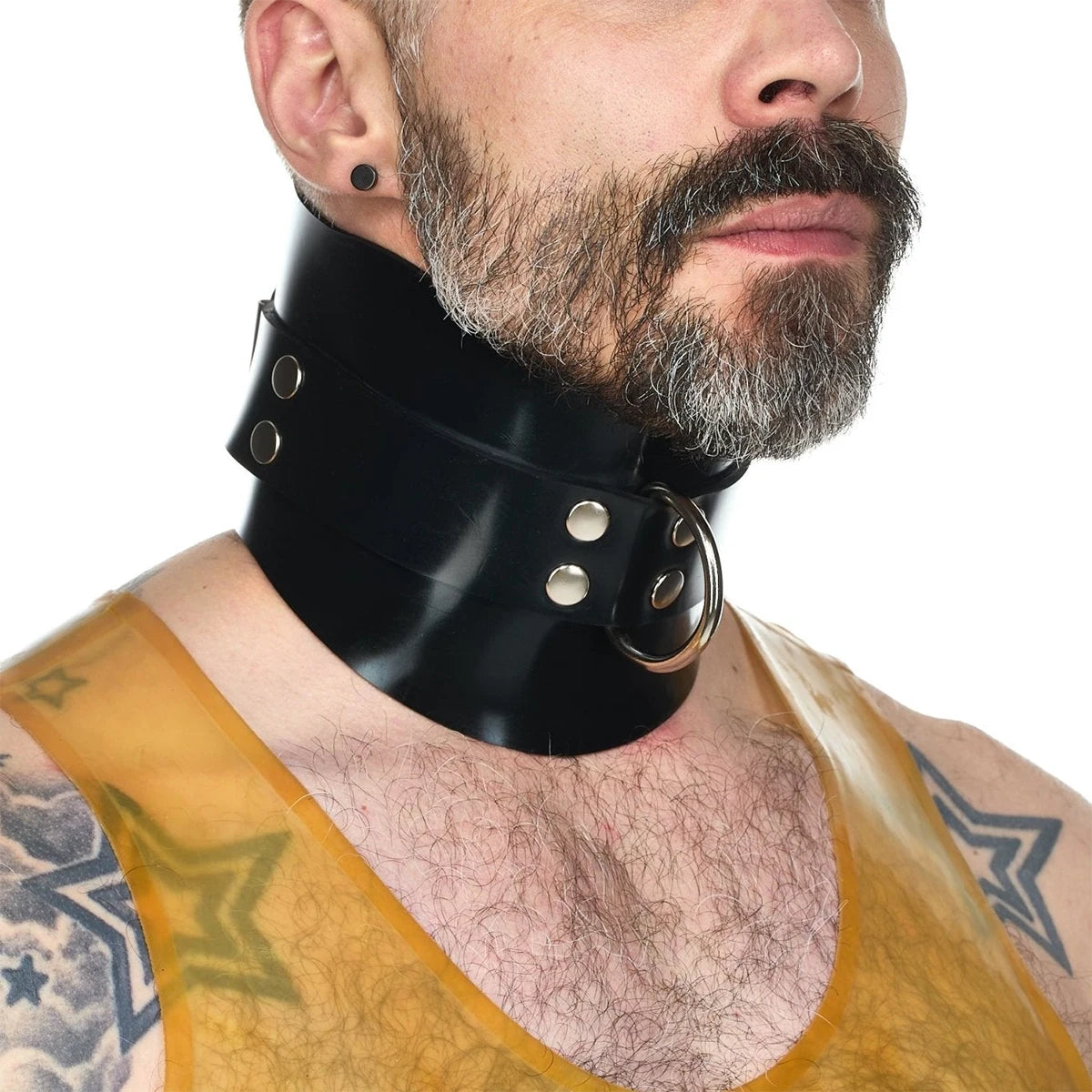 Choker Unissex em Couro Sintético com Argola D-Ring