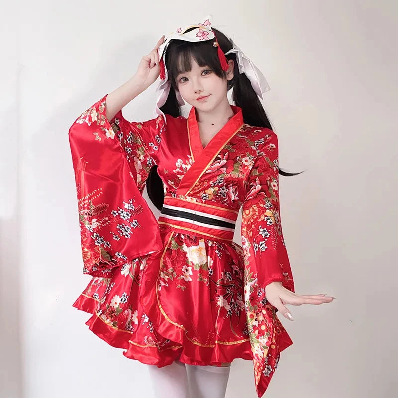 Vestido Quimono Japonês Feminino Estilo Gueixa