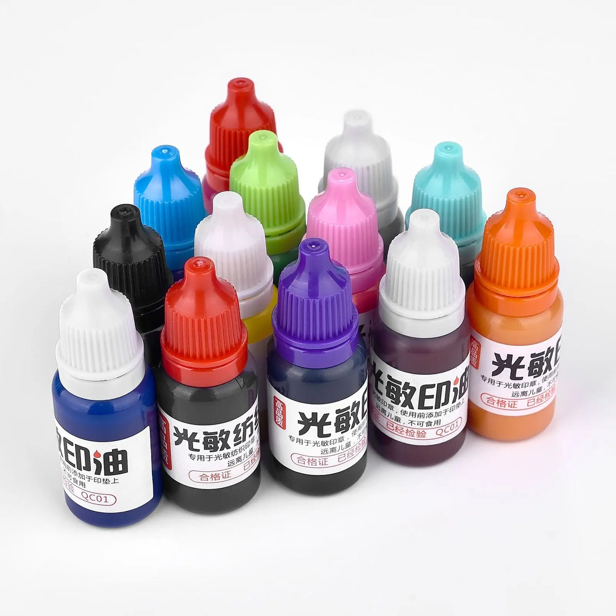 Tinta para Carimbo 10ml para Tecido, Madeira, Metal, Papel e Plástico – Refil Colorido para Artesanato DIY